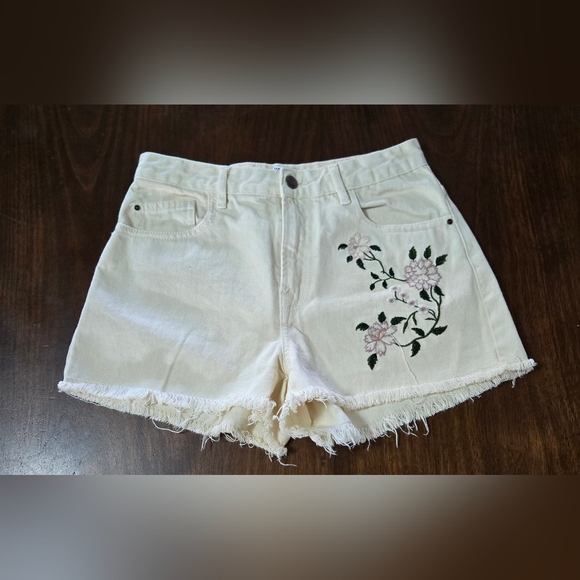Zara Pants - Zara Basic Embroidered‎ Denim Shorts Z1975 Size 04